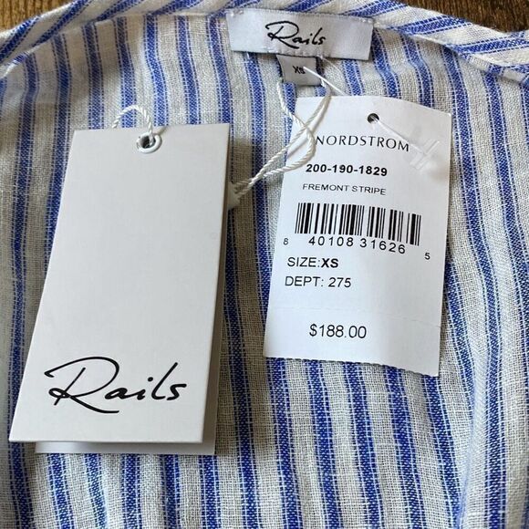 NWT Rails Ashlyn Fremont Stripe navy blue midi dress weekend XS - Picture 11 of 11